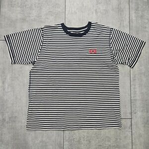 Needles Japan Striped T-Shirt Butterfly Logo EJ228 Mens Size S Black White